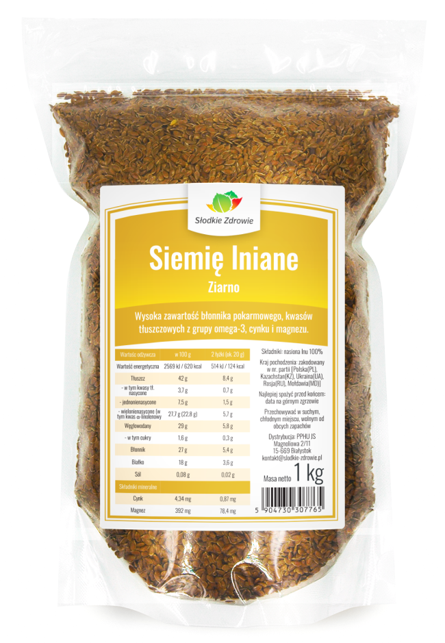 Siemię lniane - ziarno brązowe - 1kg